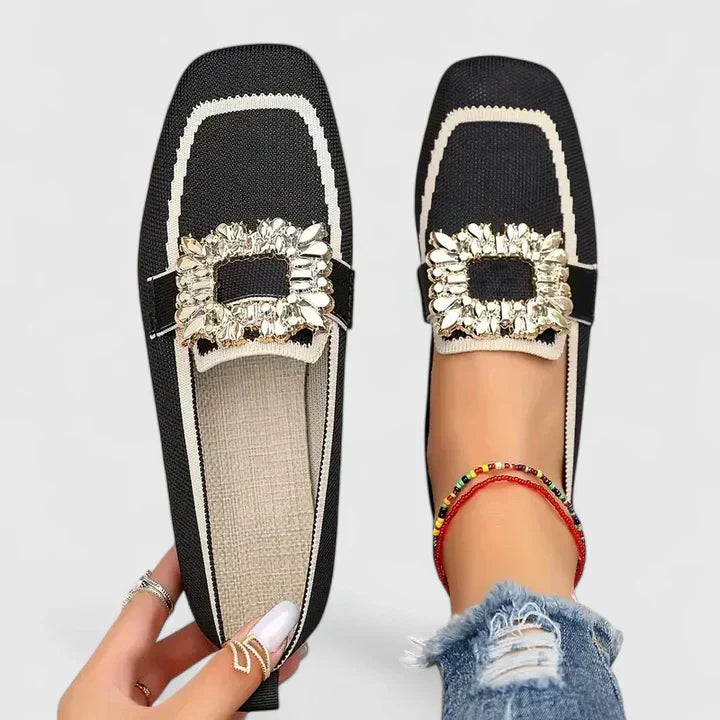 Arabelle Fontcourt | Embellished Buckle Flat Loafer For Women