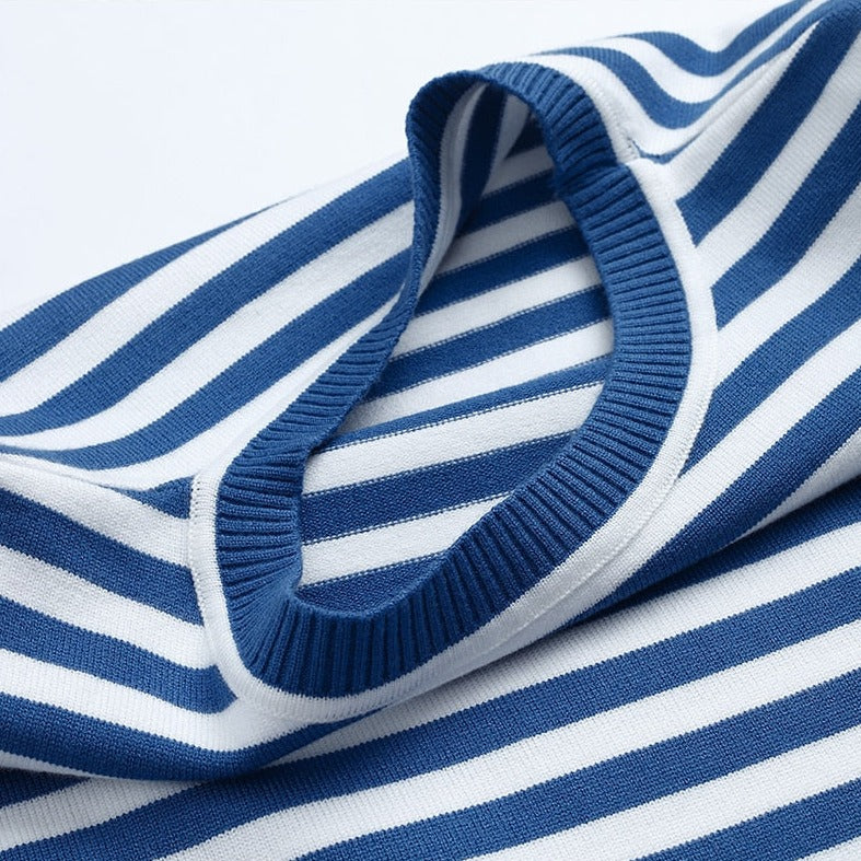 Pamela Ashgrove | Striped Long Sleeve Knit Sweater For Women
