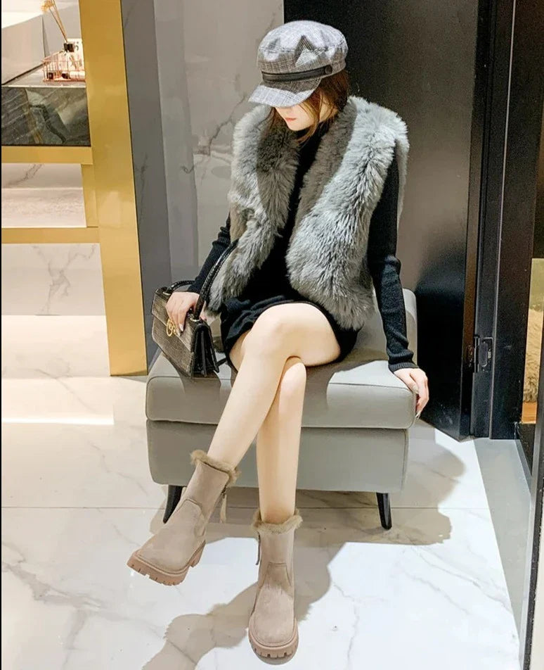Harriet Collingdale | Fur Trim Ankle Boot For Women