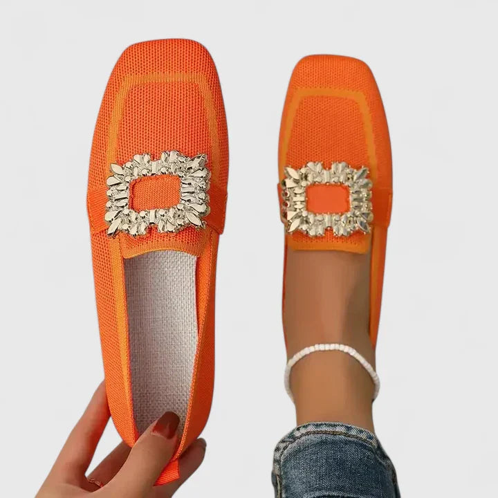 Arabelle Fontcourt | Embellished Buckle Flat Loafer For Women
