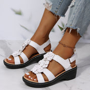 Rosemonde Whitsley | Floral Platform Ankle Strap Sandals For Women