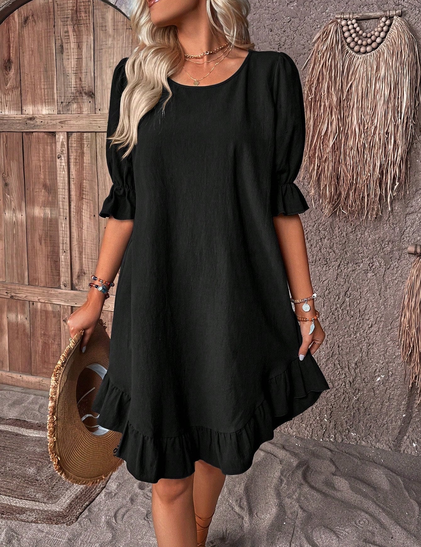 Cecilia Wentford | Ruffle Hem Midi Dress For Women