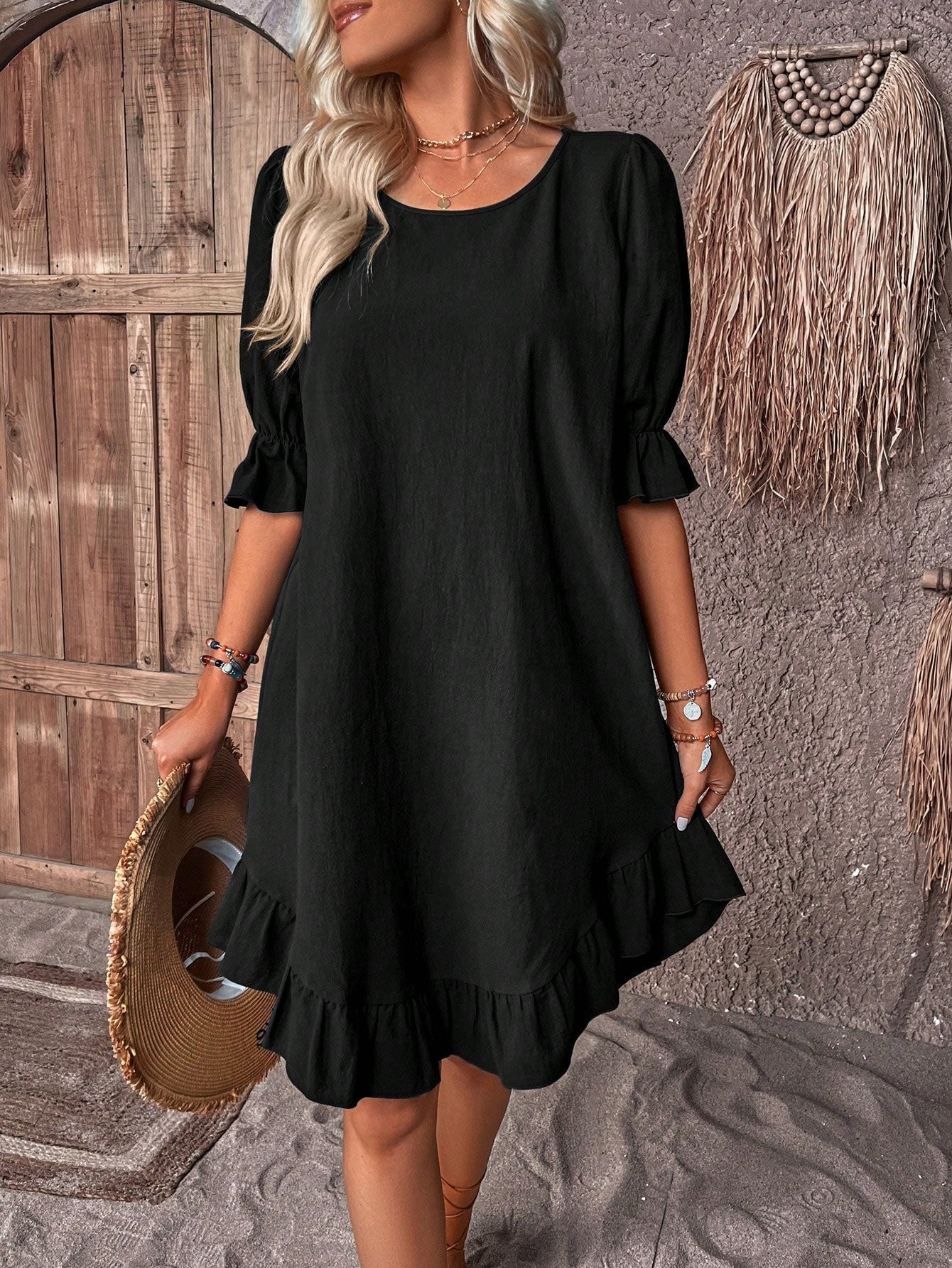 Cecilia Wentford | Ruffle Hem Midi Dress For Women