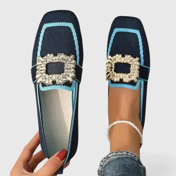 Arabelle Fontcourt | Embellished Buckle Flat Loafer For Women