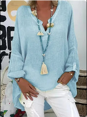 Serena Caldwell | Relaxed Long Sleeve Cotton Blouse For Women