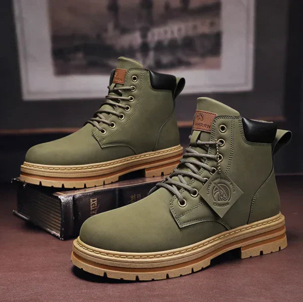 Harriet Dunmore | Rugged Olive Ankle Boots For Women