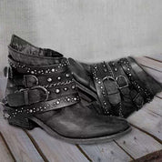 Harriet Collingdale | Studded Biker Ankle Boots For Women