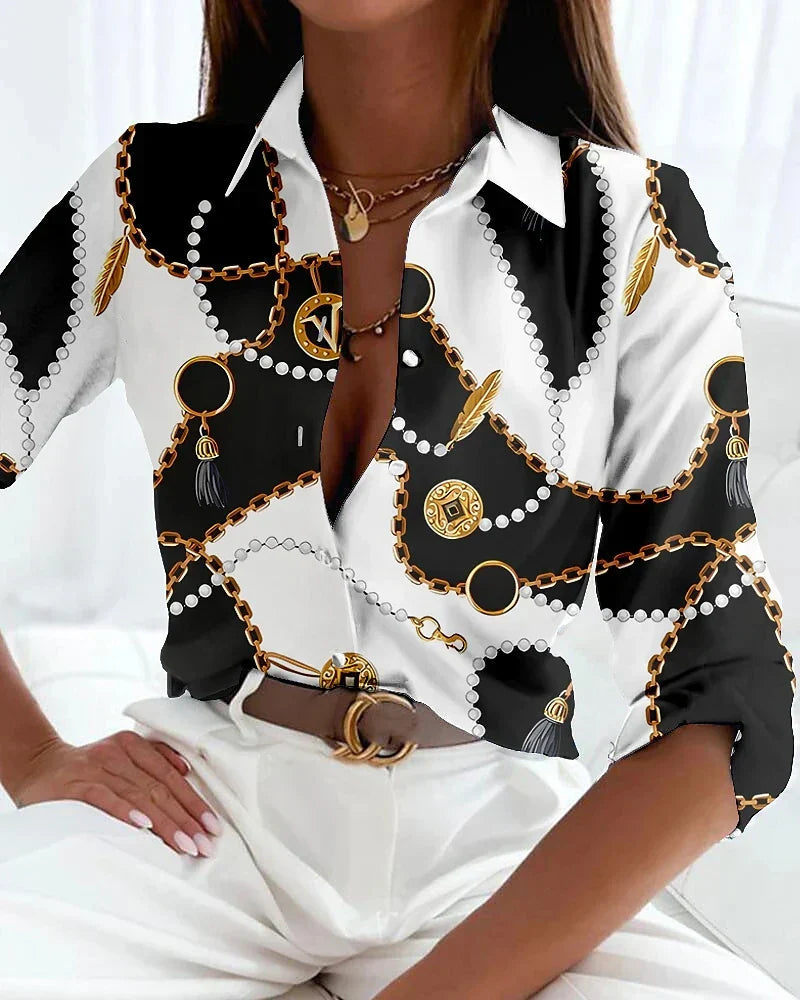 Claudia Pemberton | Geometric Colour Block Long Sleeve Shirt For Women