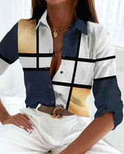 Claudia Pemberton | Geometric Colour Block Long Sleeve Shirt For Women