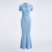 Vivienne Ashcombe | Green Knitted Maxi Races Dress For Women