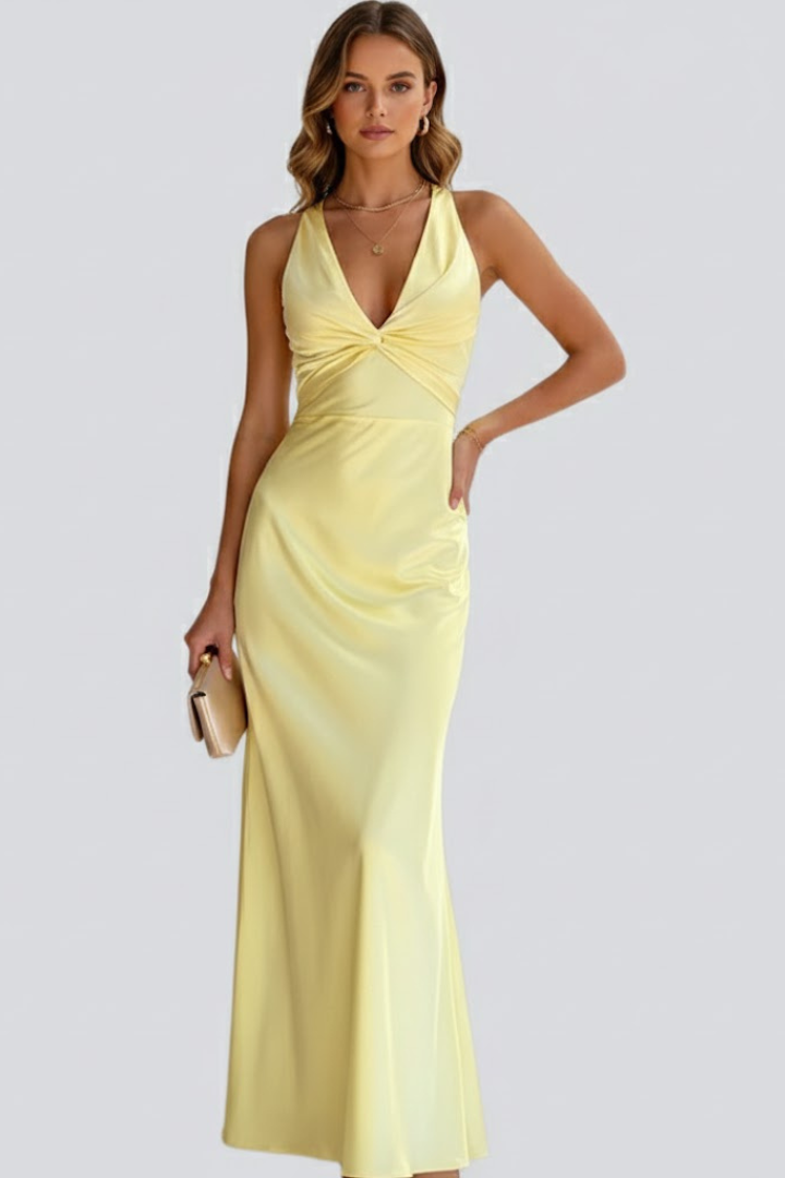 Antoinette Lacroix | Twist-Front V-Neck Maxi Dress For Women