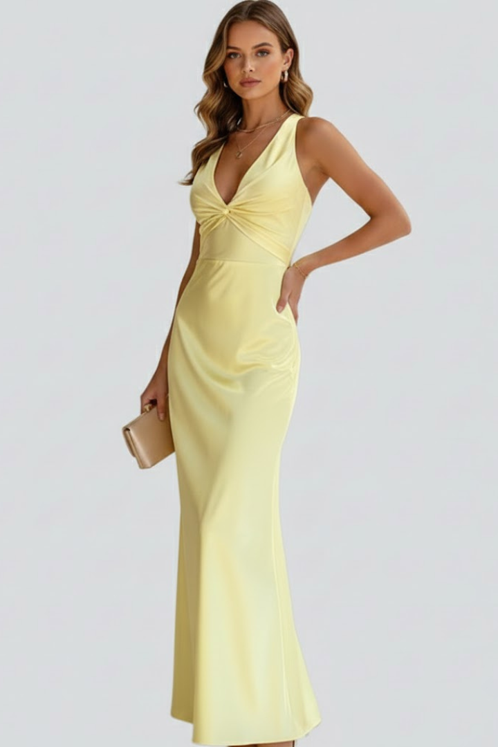 Antoinette Lacroix | Twist-Front V-Neck Maxi Dress For Women