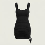Marisol Ainsworth | Ruched Black Mini Party Dress For Women