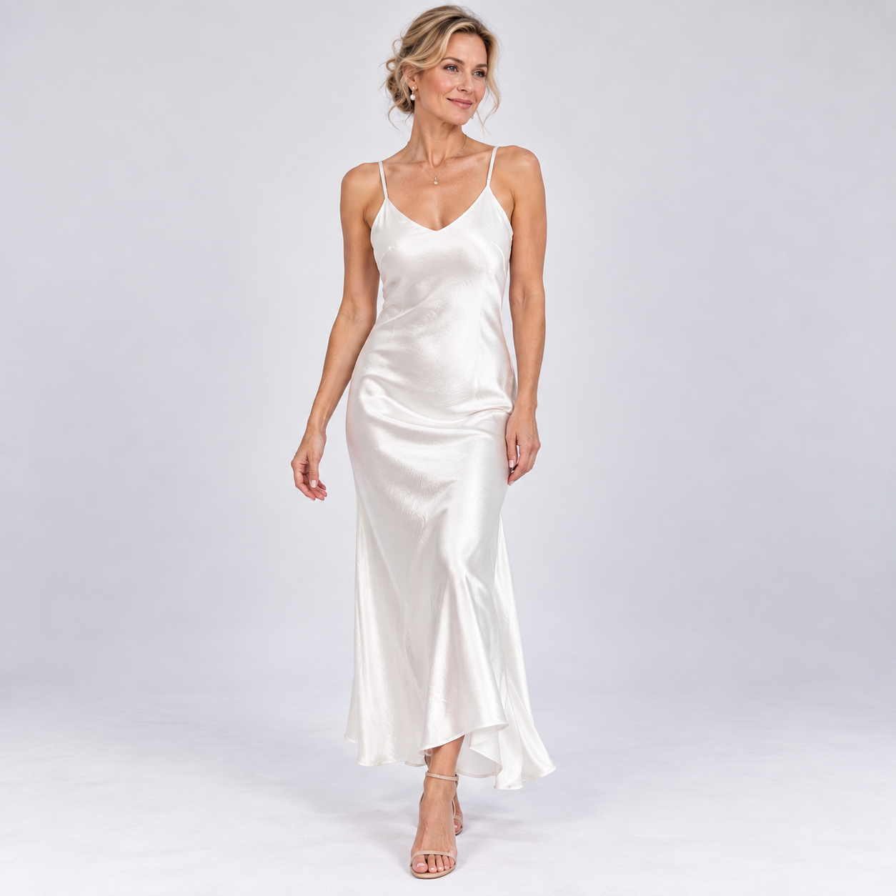 Sylvie Kensington | Satin Cocktail Midi Dress For Women