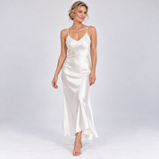 Sylvie Kensington | Satin Cocktail Midi Dress For Women