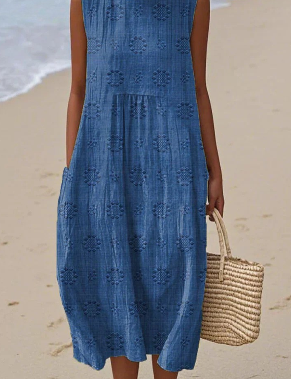 Anneliese Drummond | Embroidered Sleeveless Midi Dress For Women