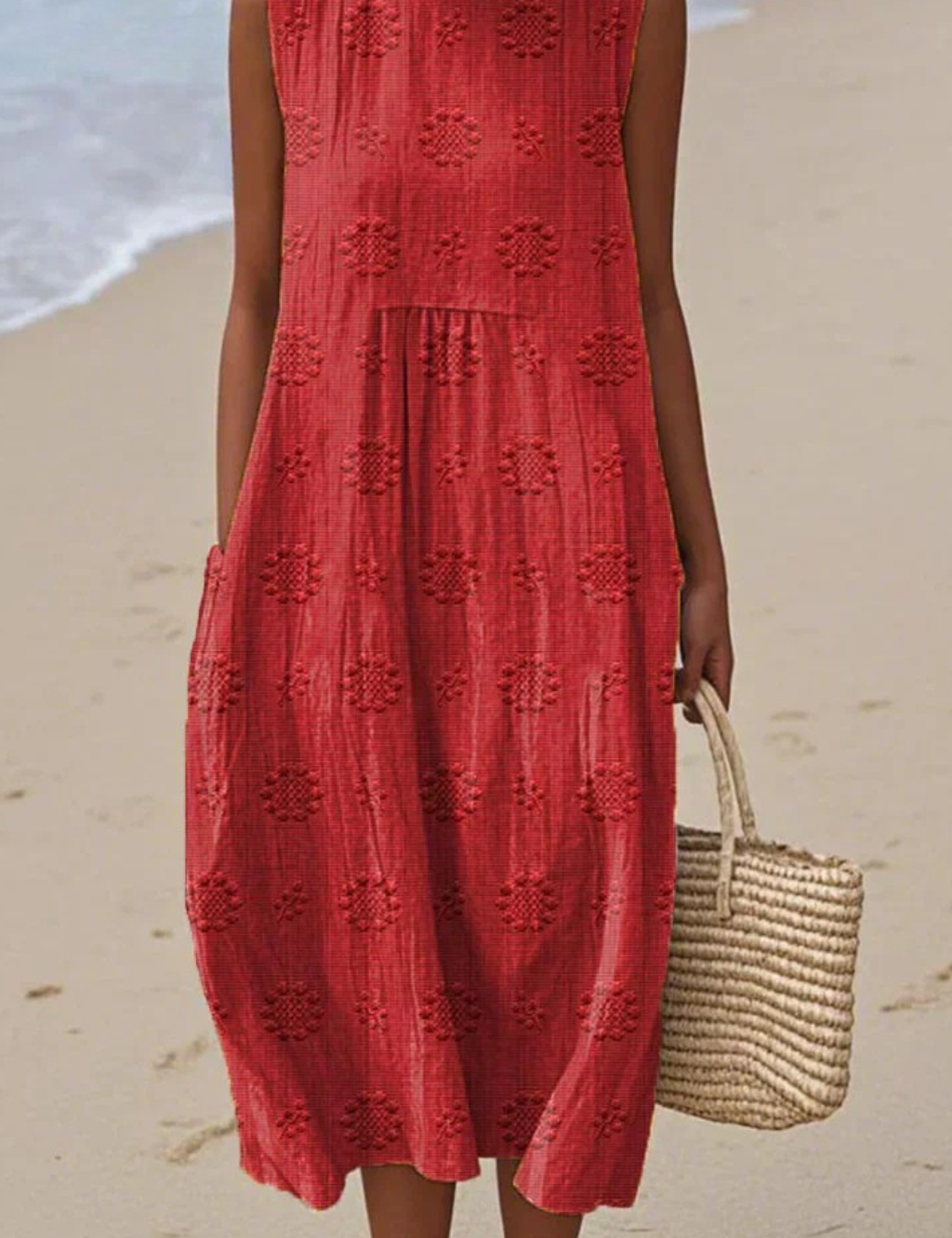 Anneliese Drummond | Embroidered Sleeveless Midi Dress For Women