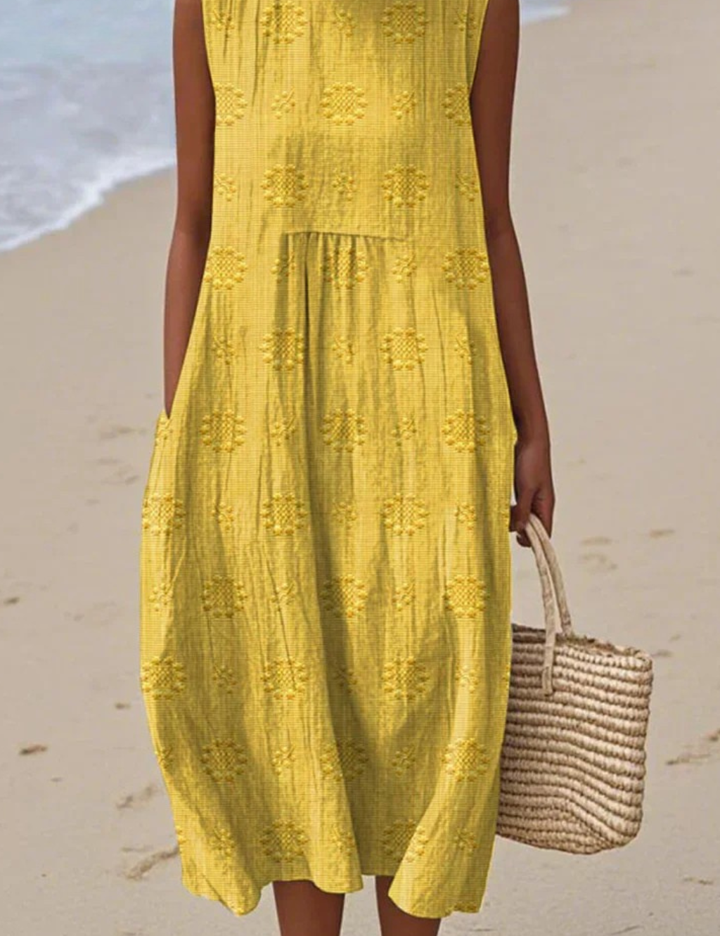 Anneliese Drummond | Embroidered Sleeveless Midi Dress For Women