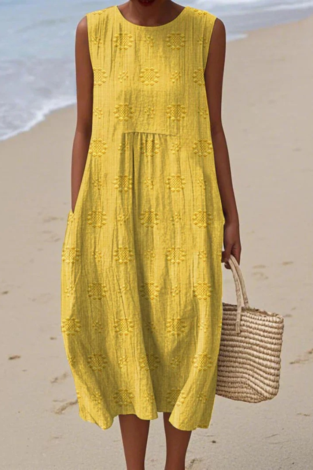 Anneliese Drummond | Embroidered Sleeveless Midi Dress For Women