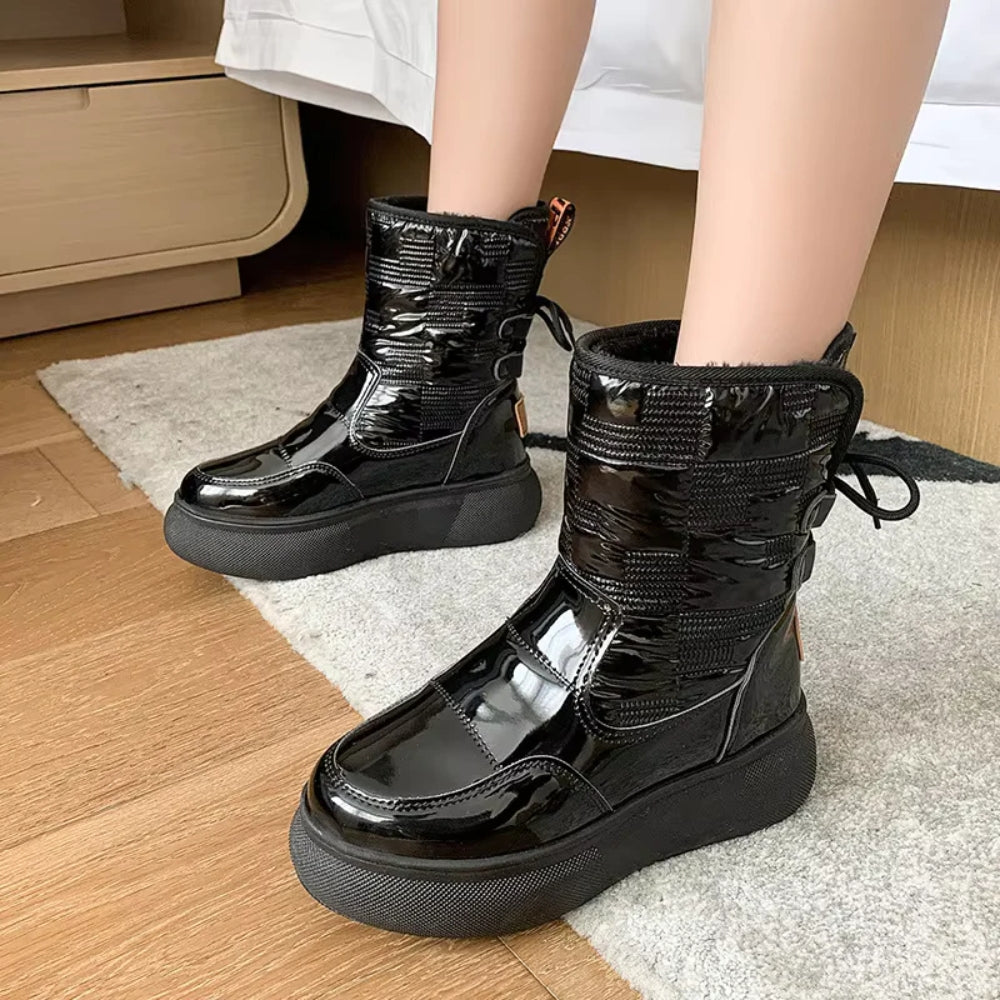 Marguerite Foxwell | White Platform Snow Boots For Women