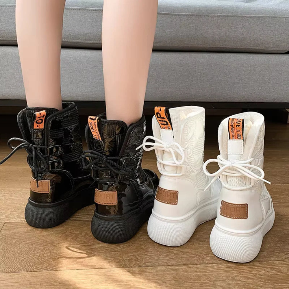 Marguerite Foxwell | White Platform Snow Boots For Women