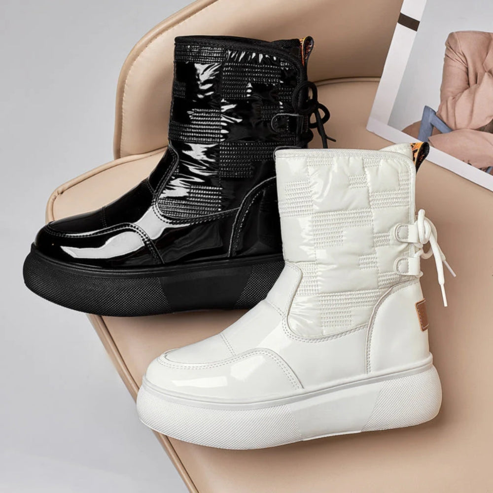 Marguerite Foxwell | White Platform Snow Boots For Women
