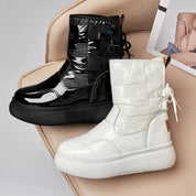 Marguerite Foxwell | White Platform Snow Boots For Women