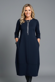 Theodora Blanchet | Relaxed Midi Dress with Pockets For Women