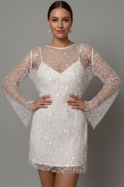 Seraphine Aldwell | Long Sleeve Sequin Mini Dress For Women