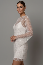 Seraphine Aldwell | Long Sleeve Sequin Mini Dress For Women