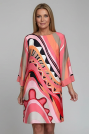 Charlotte Waverly | Abstract Print Midi Dress For Women