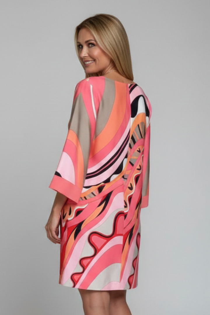 Charlotte Waverly | Abstract Print Midi Dress For Women