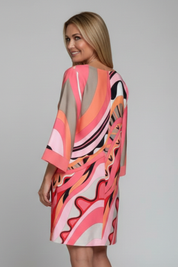 Charlotte Waverly | Abstract Print Midi Dress For Women
