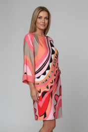 Charlotte Waverly | Abstract Print Midi Dress For Women