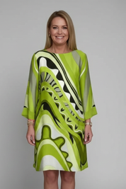 Charlotte Waverly | Abstract Print Midi Dress For Women