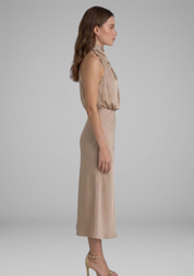 Isabeau Montclair | Satin Halter Maxi Dress For Women