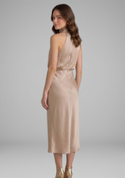 Isabeau Montclair | Satin Halter Maxi Dress For Women