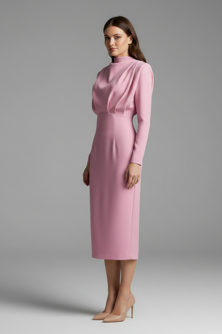 Evangeline Crestmore | Long Sleeve Midi Dress For Women
