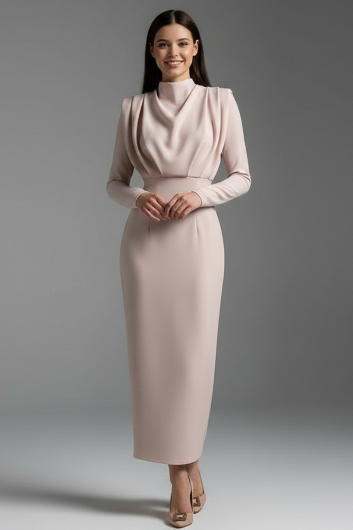 Evangeline Crestmore | Long Sleeve Midi Dress For Women