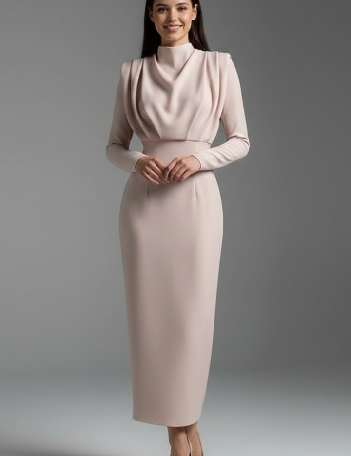 Evangeline Crestmore | Long Sleeve Midi Dress For Women