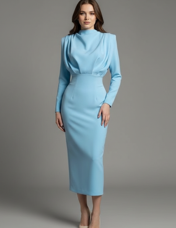 Evangeline Crestmore | Long Sleeve Midi Dress For Women