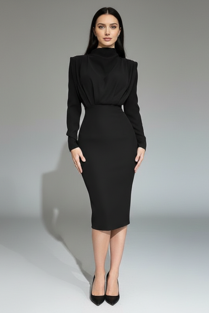 Evangeline Crestmore | Long Sleeve Midi Dress For Women
