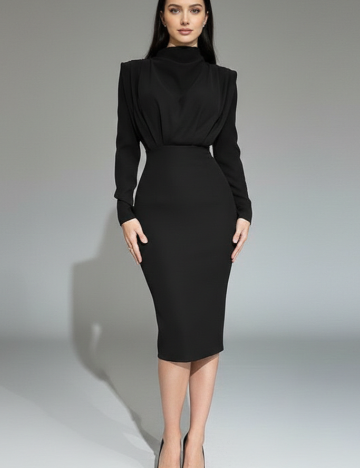 Evangeline Crestmore | Long Sleeve Midi Dress For Women