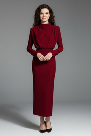 Evangeline Crestmore | Long Sleeve Midi Dress For Women