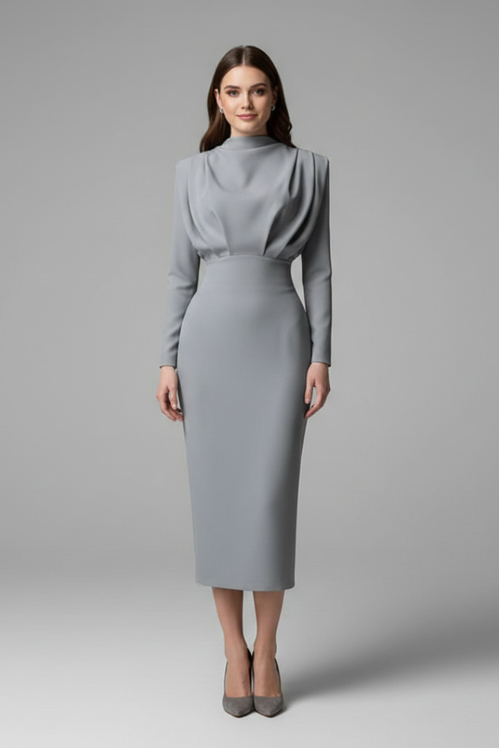 Evangeline Crestmore | Long Sleeve Midi Dress For Women