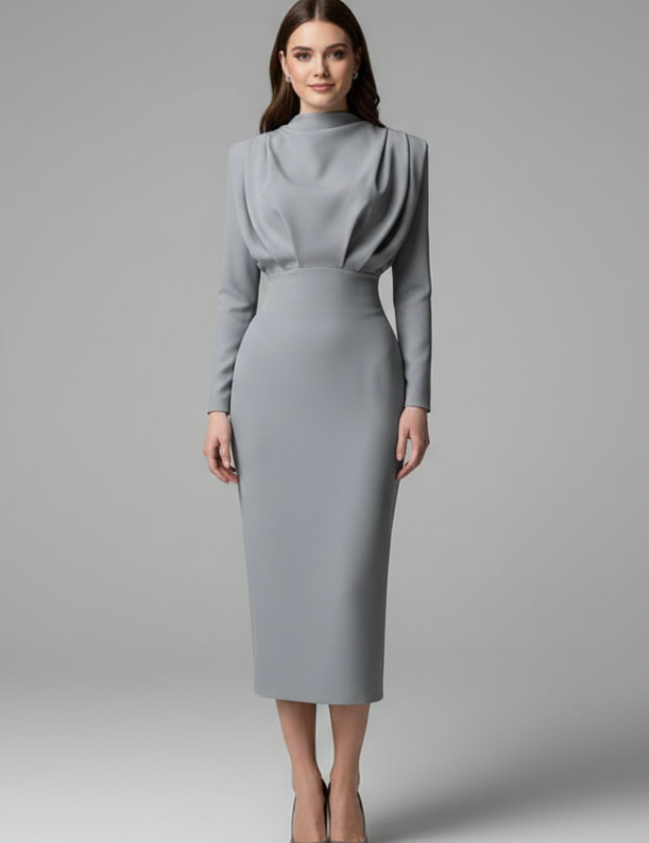 Evangeline Crestmore | Long Sleeve Midi Dress For Women