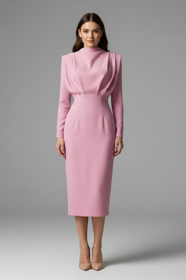 Evangeline Crestmore | Long Sleeve Midi Dress For Women
