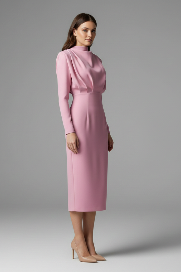 Evangeline Crestmore | Long Sleeve Midi Dress For Women