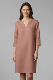 Eleanor Voss | Black V-Neck Midi Dress For Women