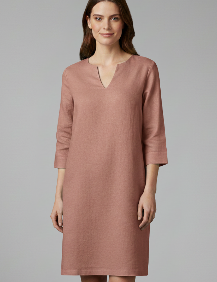 Eleanor Voss | Black V-Neck Midi Dress For Women